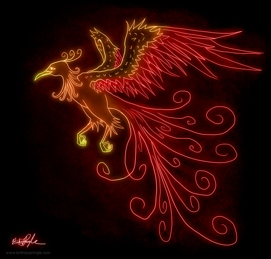 Neon Fire Bird
